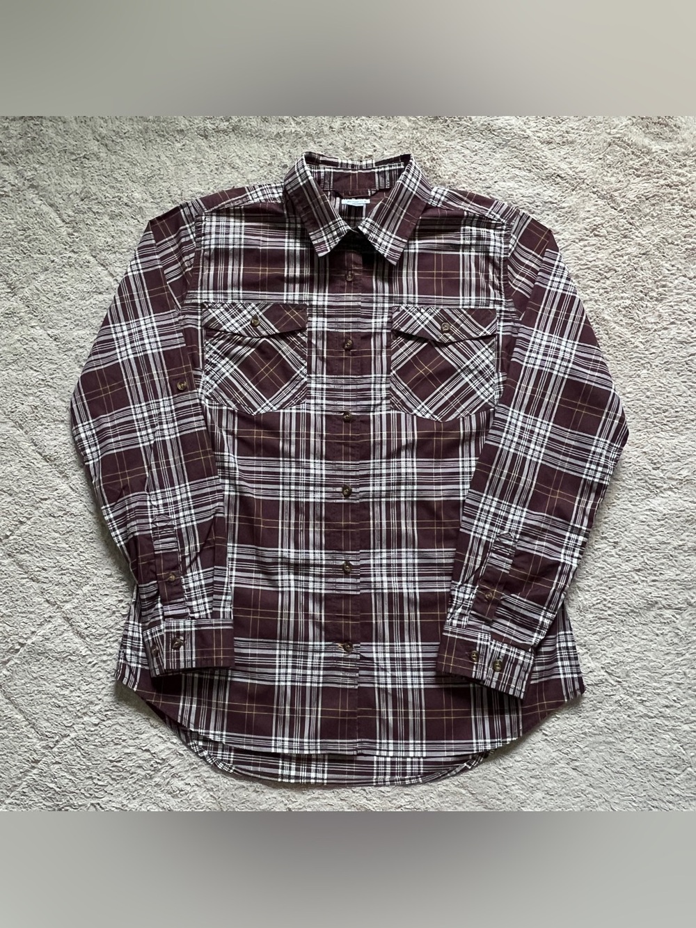 Carhartt Plaid Button Down Shirt Sz M Cotton Western Pumpkin Patch Rodeo Autumn